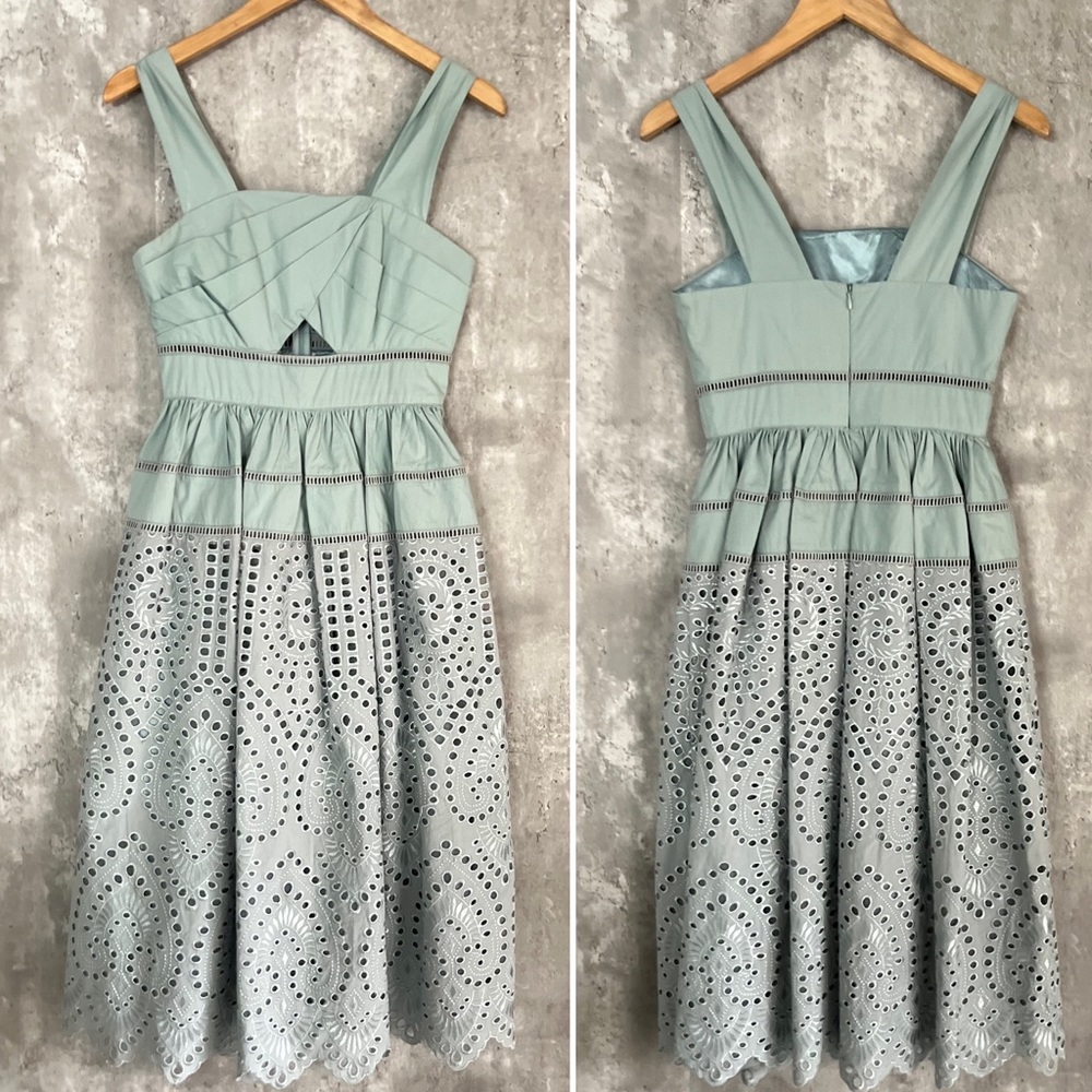 ASOS minty light blue dress laser cut design  spring summer dress